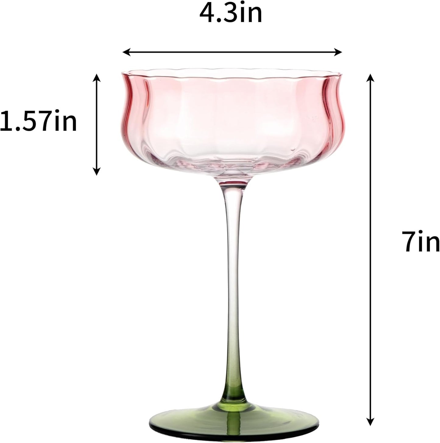 JEKOSEN Tulip Series Crystal Martini Cocktail Glasses 13 Ounce Set of 4 With Premium Gift Box Premium Strong Crystal Gift for Christmas, Birthday, Anniversary or Any Special Occasion