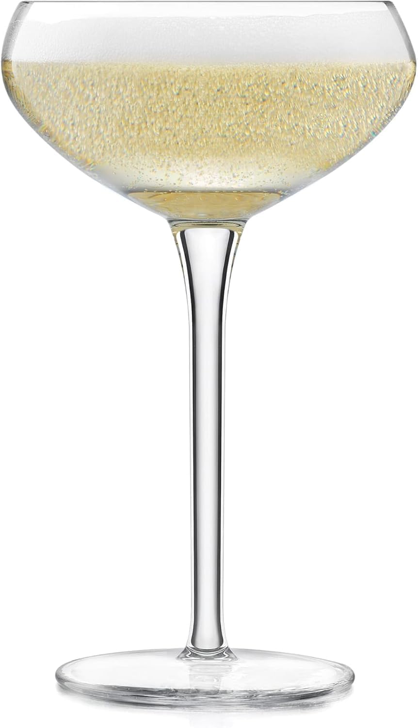 Libbey Signature Kentfield Coupe Cocktail Glasses Set of 4, Classic Tall Stemmed Glass Cup, Champagne Coupe Glasses Gift Set for Weddings, Birthdays