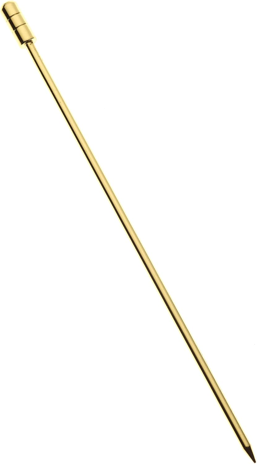 Barfly Cocktail Picks, Grooved, Gold Plated, Set 12, 4.5"