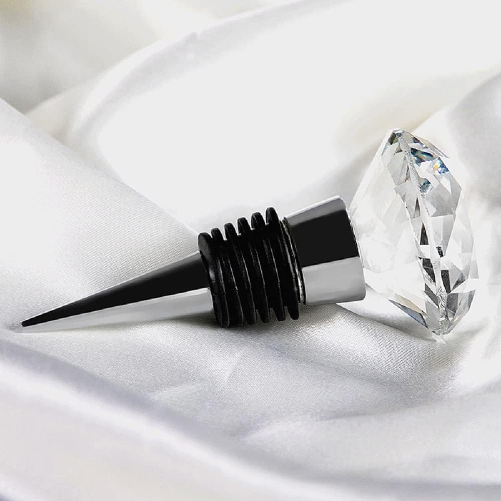 Decorative Crystal Wine and Beverage Bottle Stopper for Wine,Made of Zinc Alloy and Glass,Reusable Plug with Gift Box (1pcs Crystal)