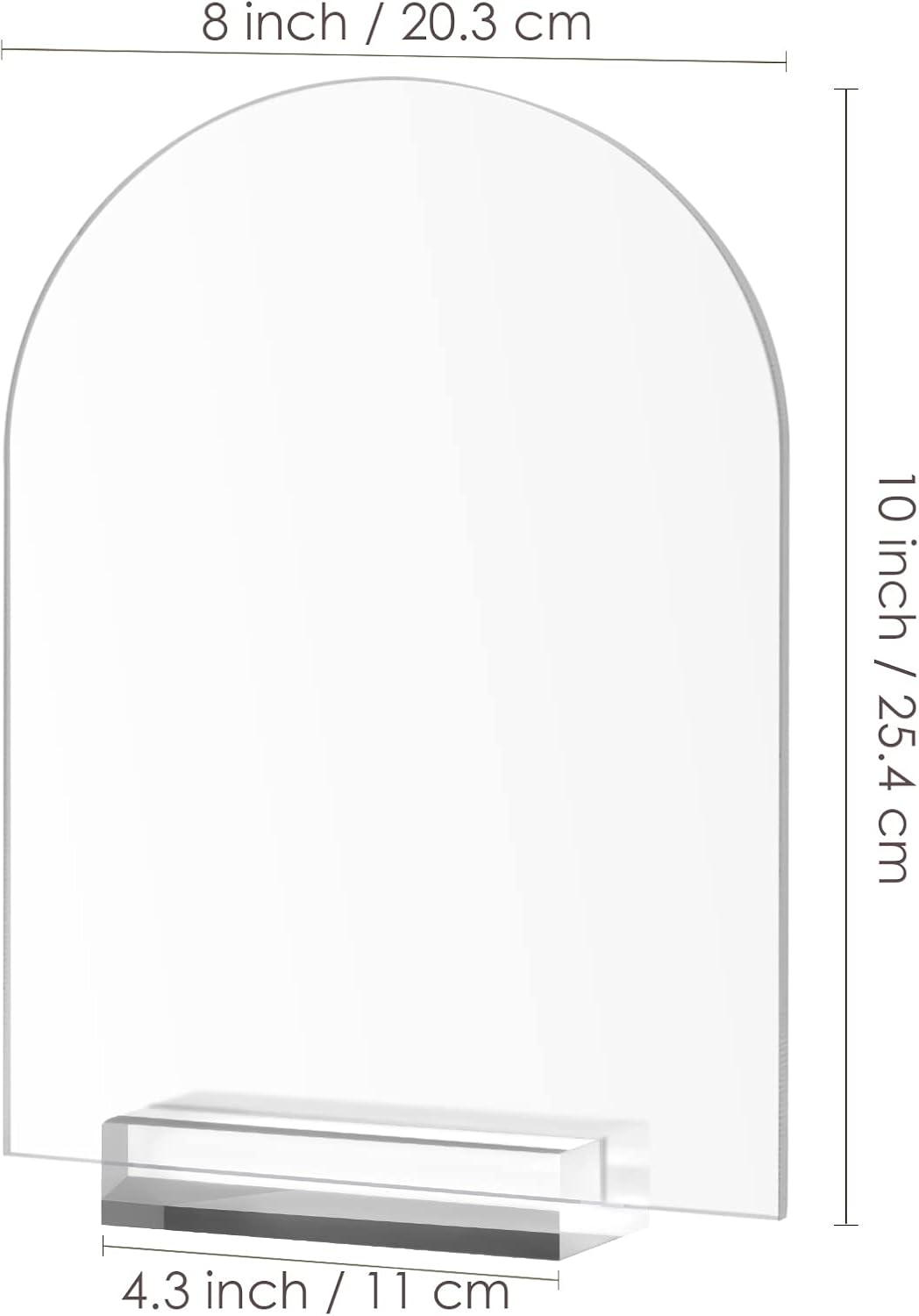 8x10 Inch Arch Acrylic Sign with Stand-6 Pack Frosted Arched Sheets with Stand, DIY Arch Acrylic Sign Blank for Wedding Drink Bar Signs (Frosted, 8 x10 Inch)