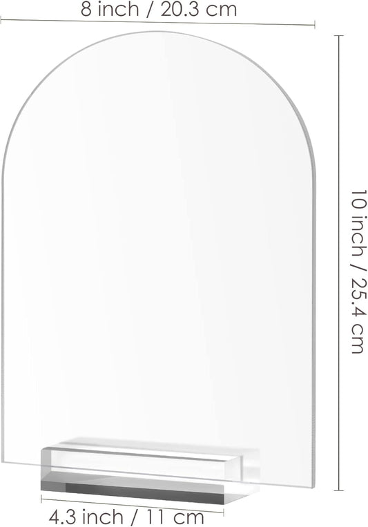 8x10 Inch Arch Acrylic Sign with Stand-6 Pack Frosted Arched Sheets with Stand, DIY Arch Acrylic Sign Blank for Wedding Drink Bar Signs (Frosted, 8 x10 Inch)