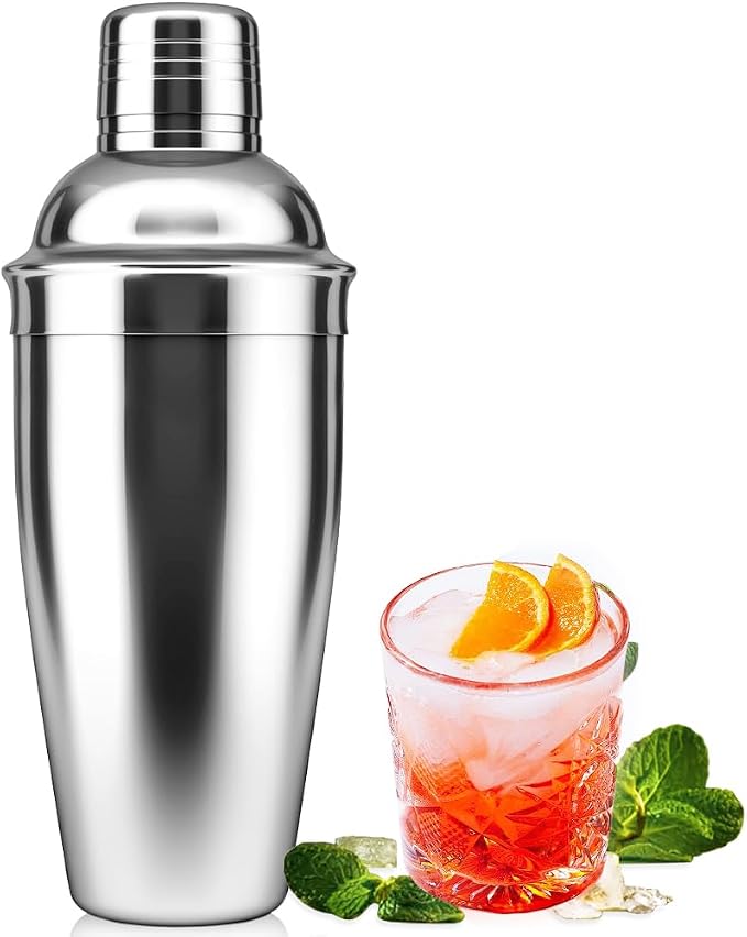 Cocktail Shaker,24oz Drink Mixer with Built-in Strainer for Mixing Drinks Margaritas,Beginner Friendly Stainless Steel Mixer Bar Utensil Tool - B0FJ2Z5P7S