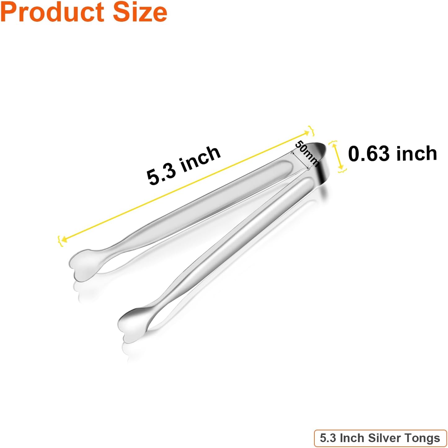 Serving Tongs, Anytrp 12-Packs Stainless Steel Sugar Tong, 5.3inch Small Tongs for Serving Food, Appetizers, Buffets, Coffee Bar, Kitchen, Tea Party, Desserts Party and Ice Bucket