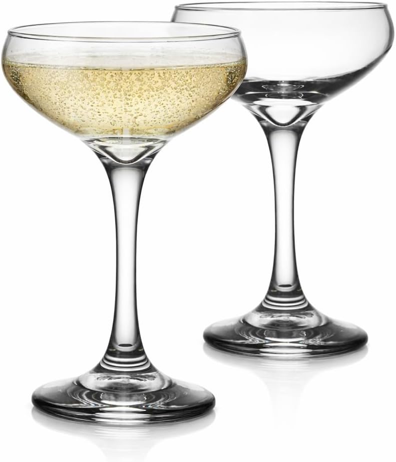 HISTORY COMPANY The 1930 Literary Round Table Cocktail Coupe – Algonquin-Inspired 2-Piece Set for Craft Cocktails & Champagne (Gift Box Collection)