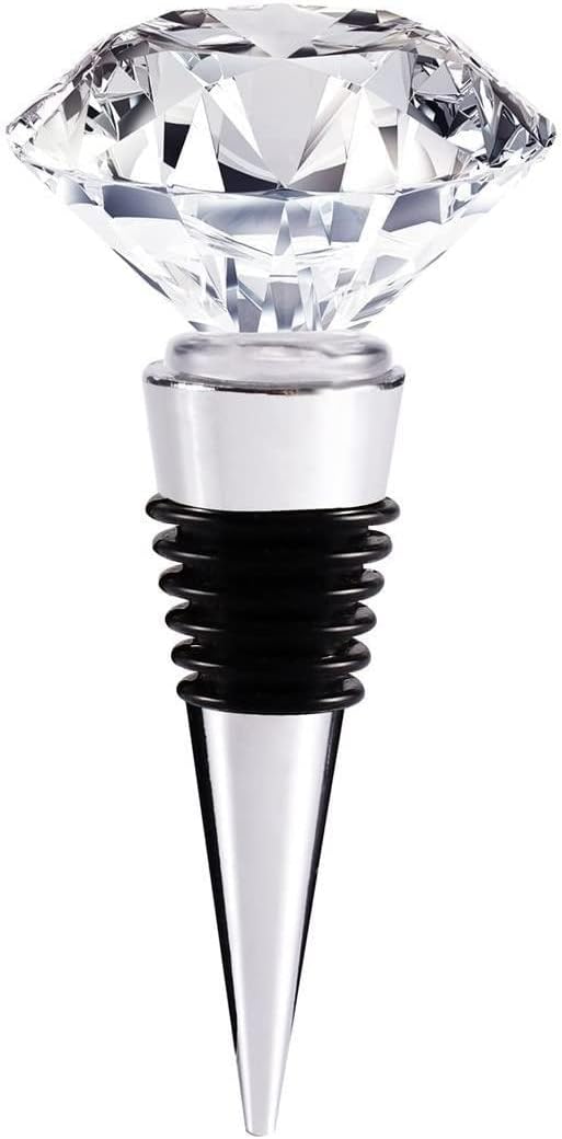 Decorative Crystal Wine and Beverage Bottle Stopper for Wine,Made of Zinc Alloy and Glass,Reusable Plug with Gift Box (1pcs Crystal)