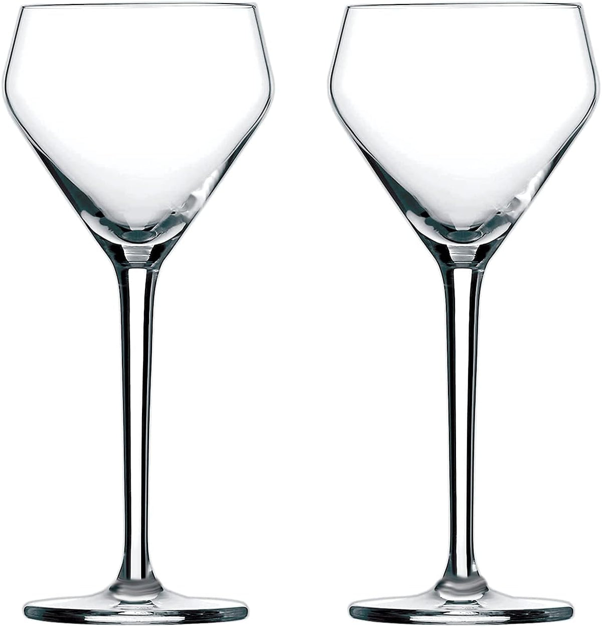 Amehla x The Educated Barfly Collection Coupe Glass Handblown Teardrop Nick and Nora Cocktail Glass - 6-ounce, Set of 2 Martini Glasses for Up Cocktails (Hand-Etched Honeycomb) - Minimalist