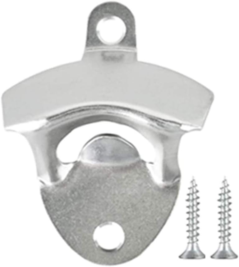 ANSLYQA 20 Pack Bottle Opener Wall Mounted, Vintage Beer Bottle Opener with Screws for Bars KTV Hotels Homes, (Silver)