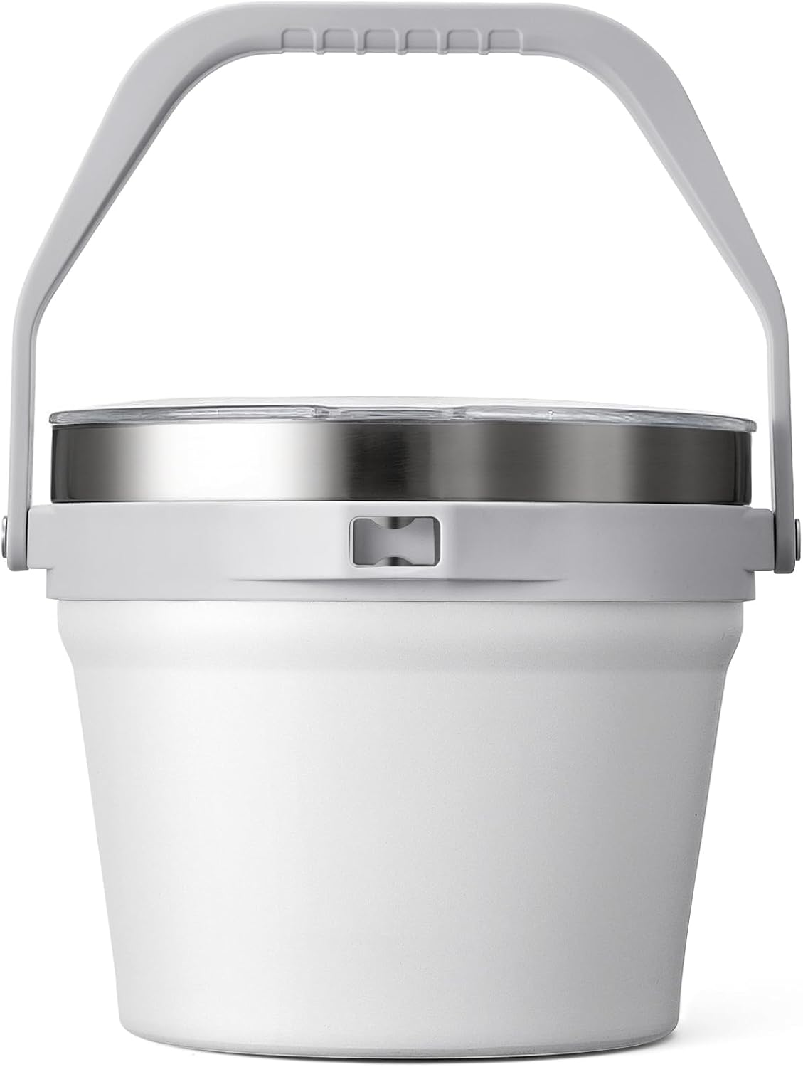 7L Insulated Ice Bucket with Lid，Double Wall Vacuum Stainless Steel Beverage Bucket Keeps Frozen Longer，Holds 6 Longnecks or 3 Bottles of Wine，for Cocktail, Champagne(No Accessories, Black) - White