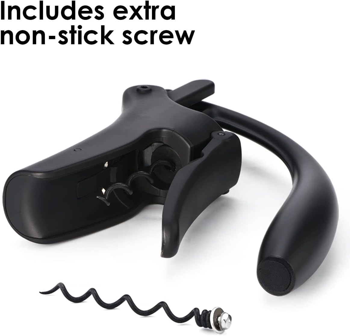 KEISSCO Compact Wine opener Vertical Lever Corkscrew Wine Bottle Opener with Foil Cutter & Extra Screw