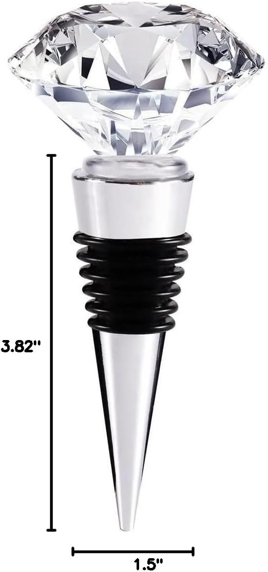 Decorative Crystal Wine and Beverage Bottle Stopper for Wine,Made of Zinc Alloy and Glass,Reusable Plug with Gift Box (1pcs Crystal)