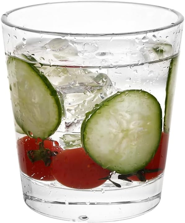 9oz Lowball Glasses, 12pc Glass Sets - Lead-Free Crystal Drinking Glasses for Water, Mojito, Tom Collins - Premium Bar Glassware & Cocktail Glass Set (12, Small)