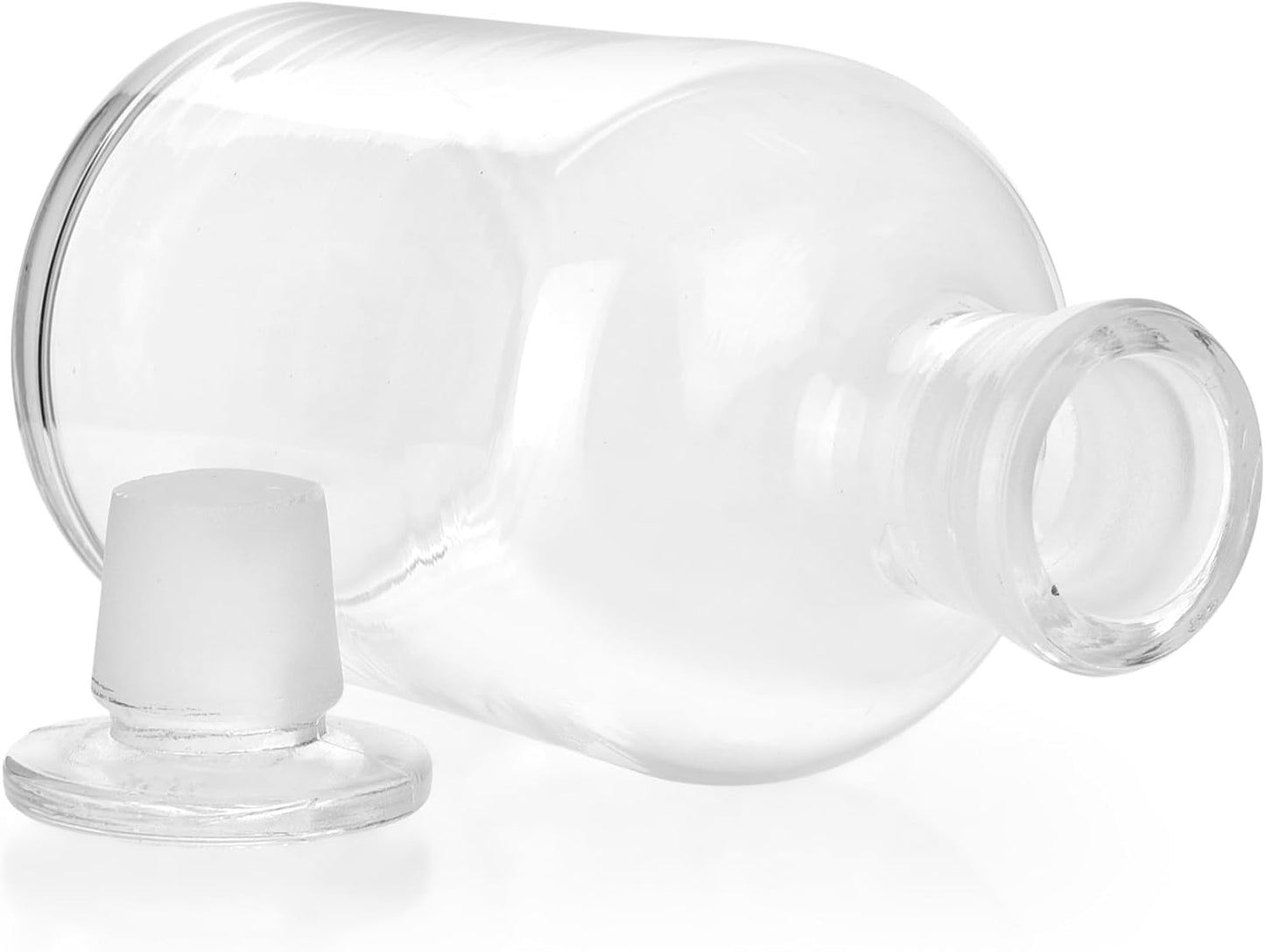 250ml Glass Reagent Bottle,Narrow Mouth Borosilicate Glass Reagent Bottle with Standard Ground Glass Stopper (8.45oz,Clear)