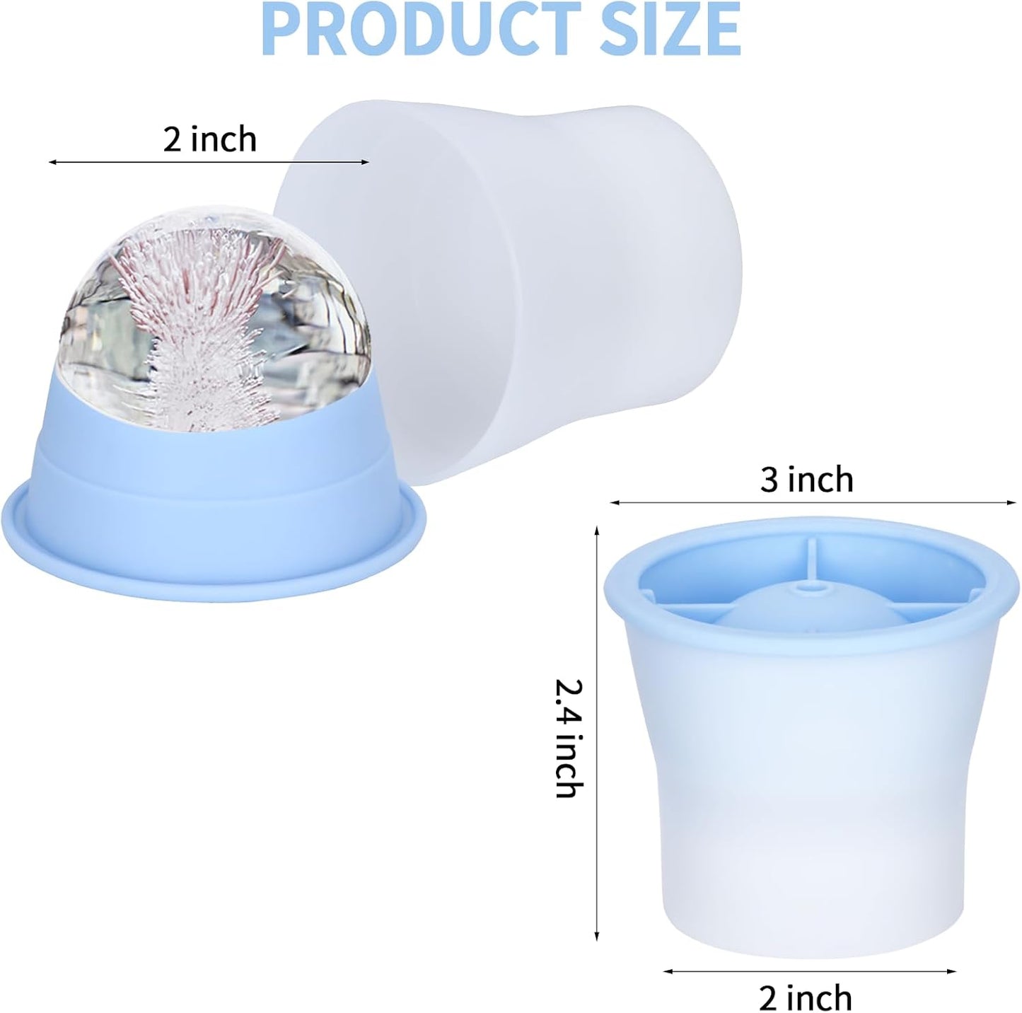 (Upgrade) Ice Molds 6 PCS, Silicone Sphere Ice Mold Maker, Stackable Easy Release Circle Ice Cube Mold with Lids, Spherical Ice Makers with Lids for Whiskey, Cocktails, Bourbon, and Drinks