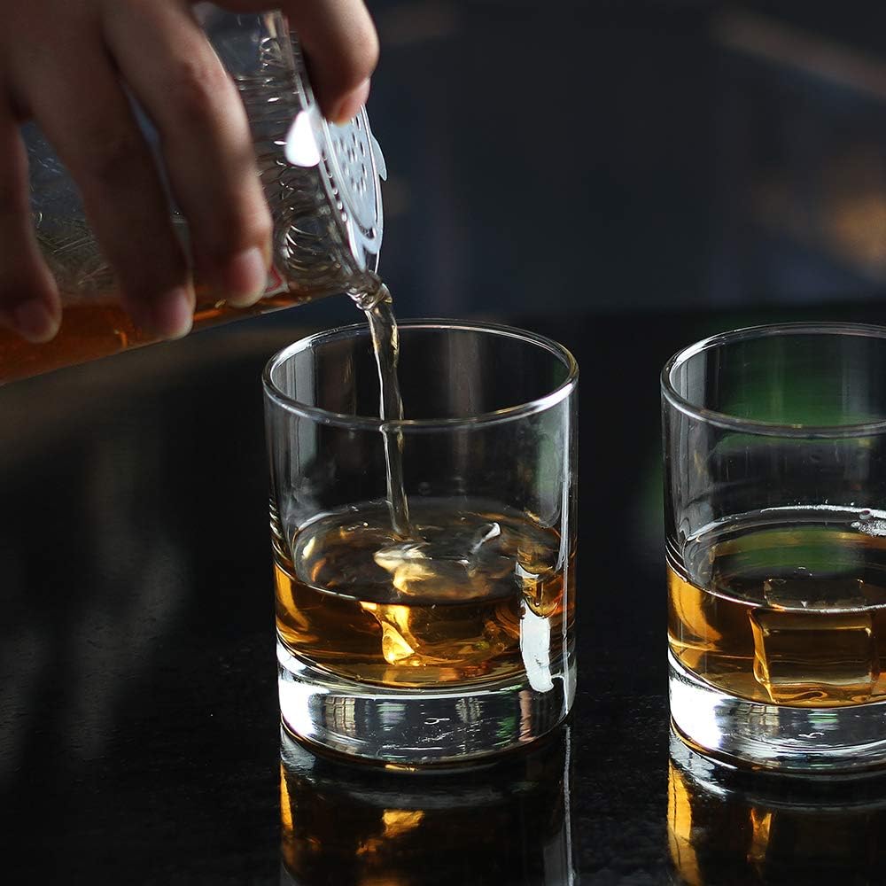 Whiskey Glasses,Set of 2,11 oz,Premium Scotch Glasses,Bourbon Glasses for Cocktails,Rock Style Old Fashioned Drinking Glassware,Perfect for Father's Day,Party,Bars,Gift, Restaurants and Home