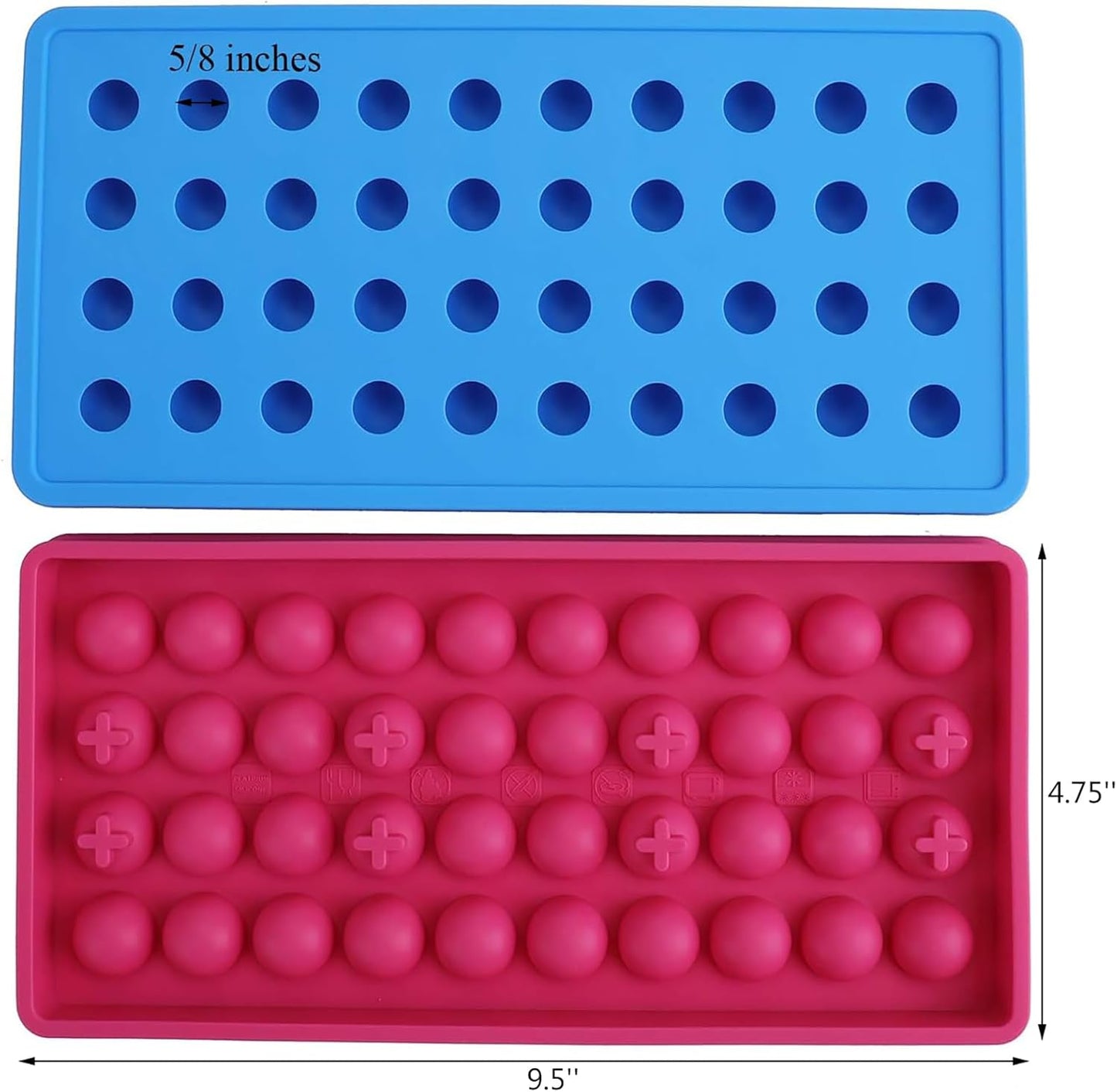 Yesland 3 Pack Mini Ice Ball Molds, 120-Cavity Mini Round Silicone Mold/Chocolate Drops Mold, Perefect for Candy, Pudding, Jelly, Milk, Juice, Cocktails & Whiskey Particles