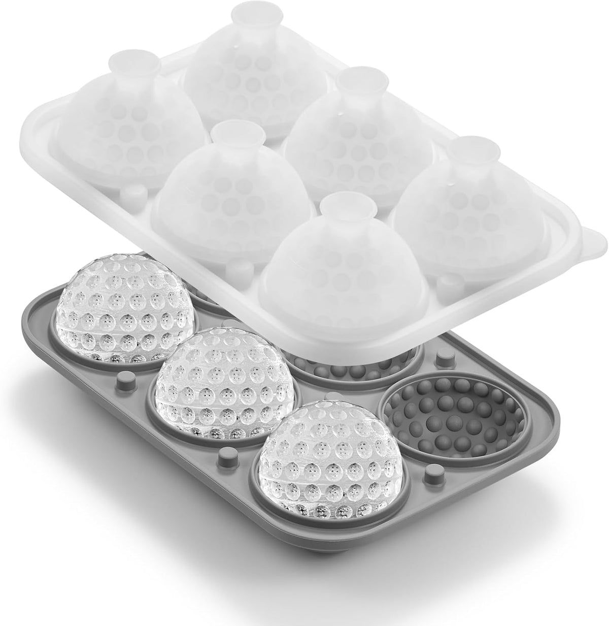 Nax Caki 3D Baseball Ice Cube Tray, Large Baseball Silicone Fun Shapes Whiskey Ice Mold with Funnel for Cocktails, Bourbon,Brandy, Whiskey Gifts for Men - Golf