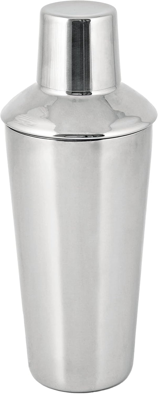 True Retro Stainless Steel Cocktail Shaker, Cold Brew Cocktails, Margarita, Whiskey Sour, Elegant Espresso Martini Shaker with Strainer and Jigger Cap, Home Bar Tools, Bartender Gifts, 34 oz, Silver