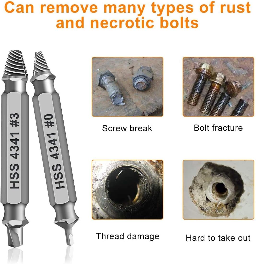 Gifts for Men,THOSAF Damaged Screw Extractor Set,Fathers Day Gifts for Dad from Daughter Son,Mens Gifts for Dad,Husband,Stripped Screws Bolt Drill Bit Tools for Easy Removal of Rusty Broken Screw
