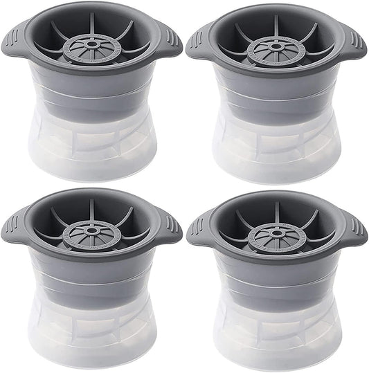 4PCS Small Sphere Ice Mold - Makes about 5CM (1.96") Crystal Clear Ice Balls,Silicone Reusable Ice Cube Trays for Whiskey, Bourbon, Cocktails & Home Bars