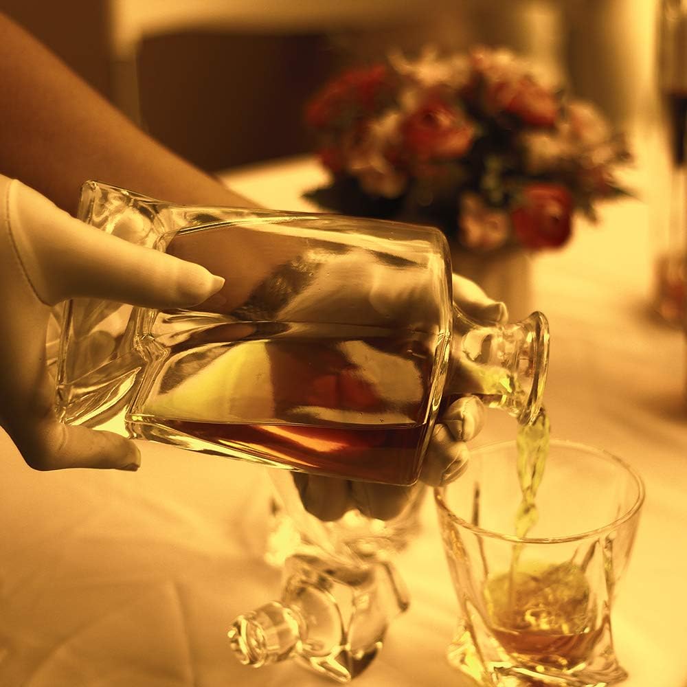 LUXU Whiskey Decanter,25 OZ Twisted Whiskey Decanter for Liquor Scotch Bourbon Vodka Brandy or Wine