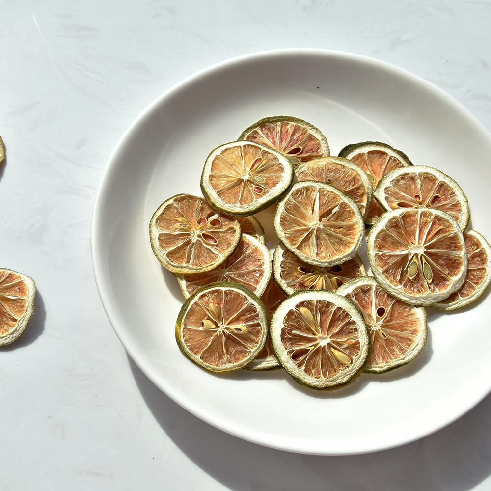 Dried Lime Slices 3.52oz/100g, Dehydrated Dry Lime For Cocktails, 100% Natural & No Additives, No Sugar Added (3.52 oz)