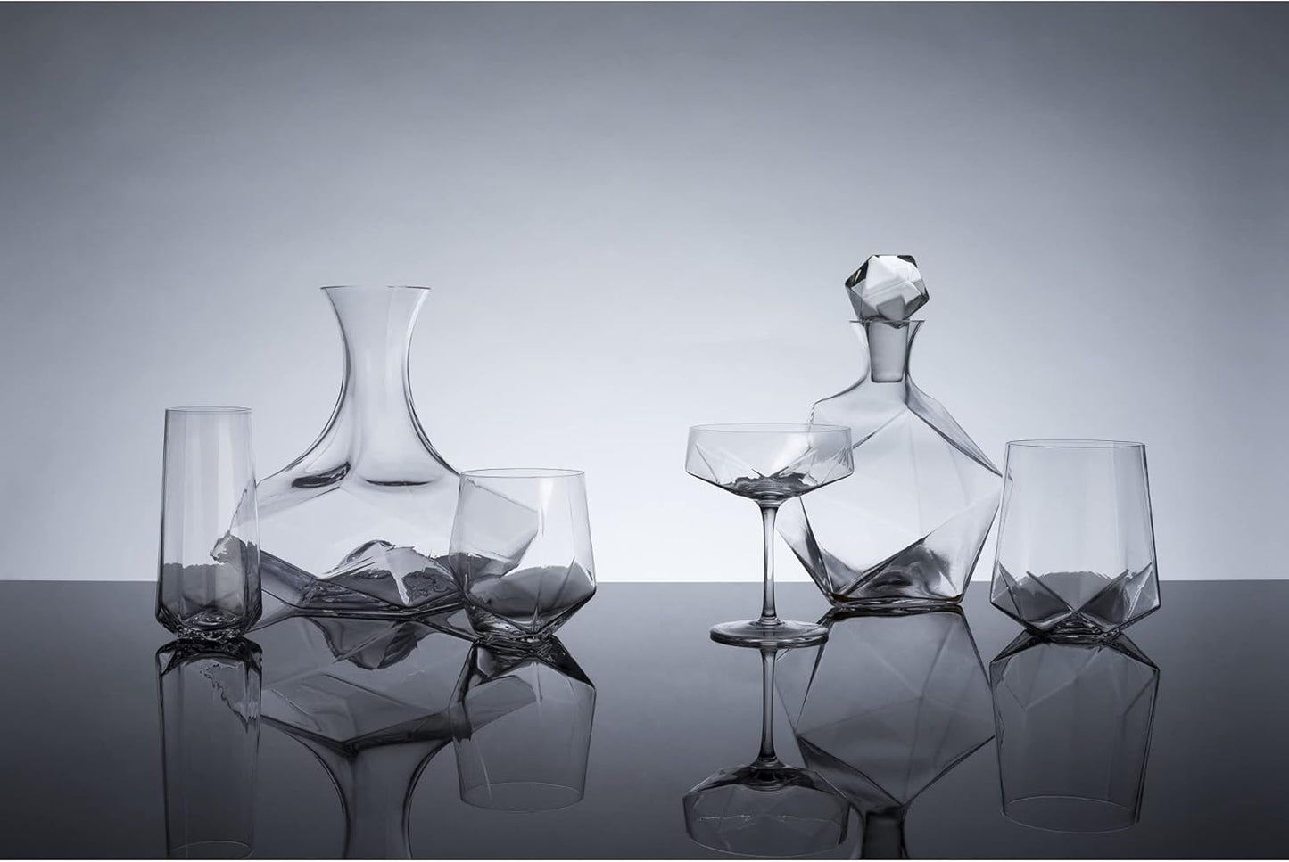 Viski Seneca Faceted Crystal Whiskey Decanter with Stopper, Elegant Liquor Decanter for Bourbon, Scotch, Spirits, Wedding Gifts, Man Cave Essentials, Home Bar Accessories, 40 oz (1.18 L)