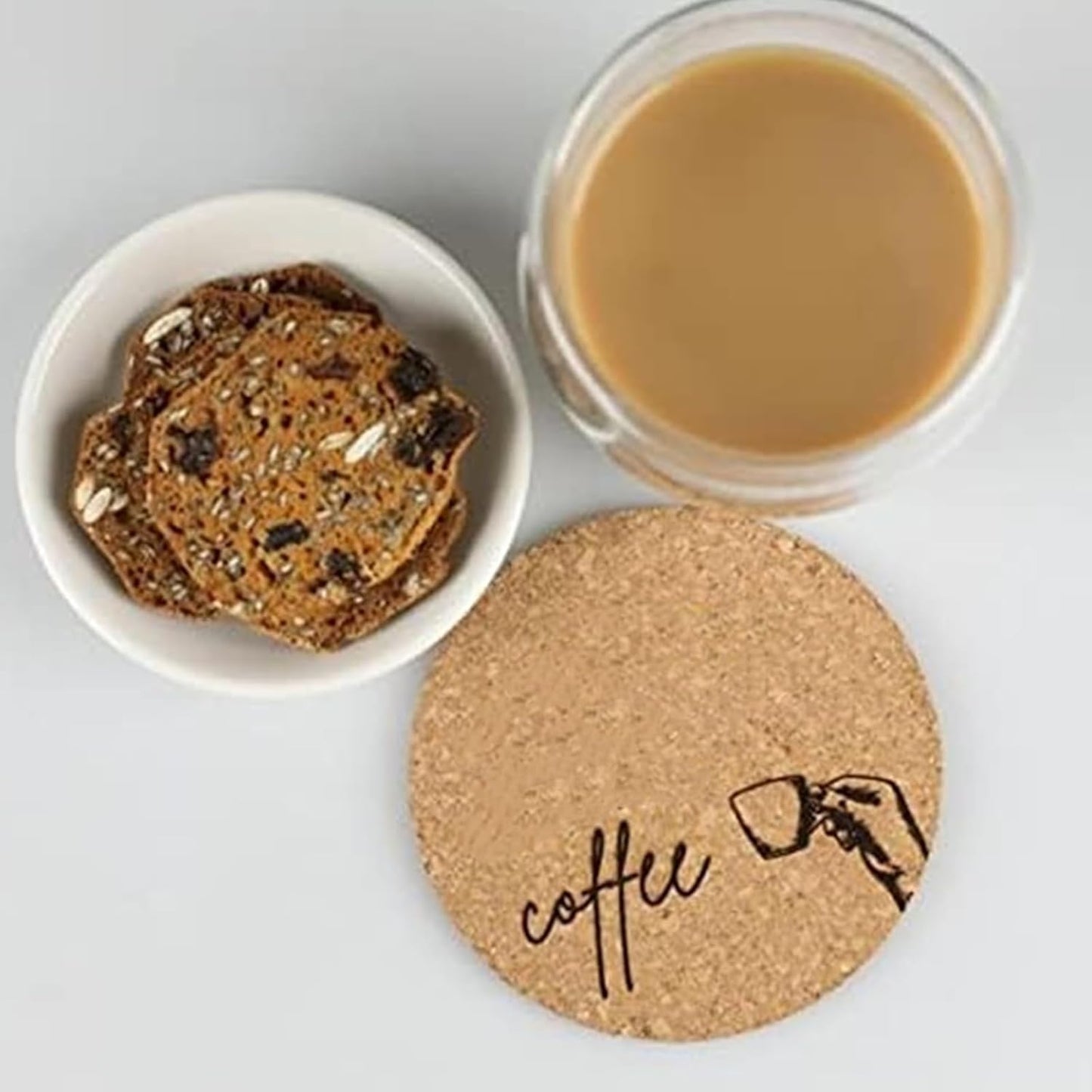 Tebery 20 Pack Cork Coasters Round, 3.9" Bar Coasters for Drinks Thick, Reusable Coaster Table Protectors for Coffee Mugs, Bulk DIY Craft Cork Circles for Home Kitchen Office, 1/5" Thick