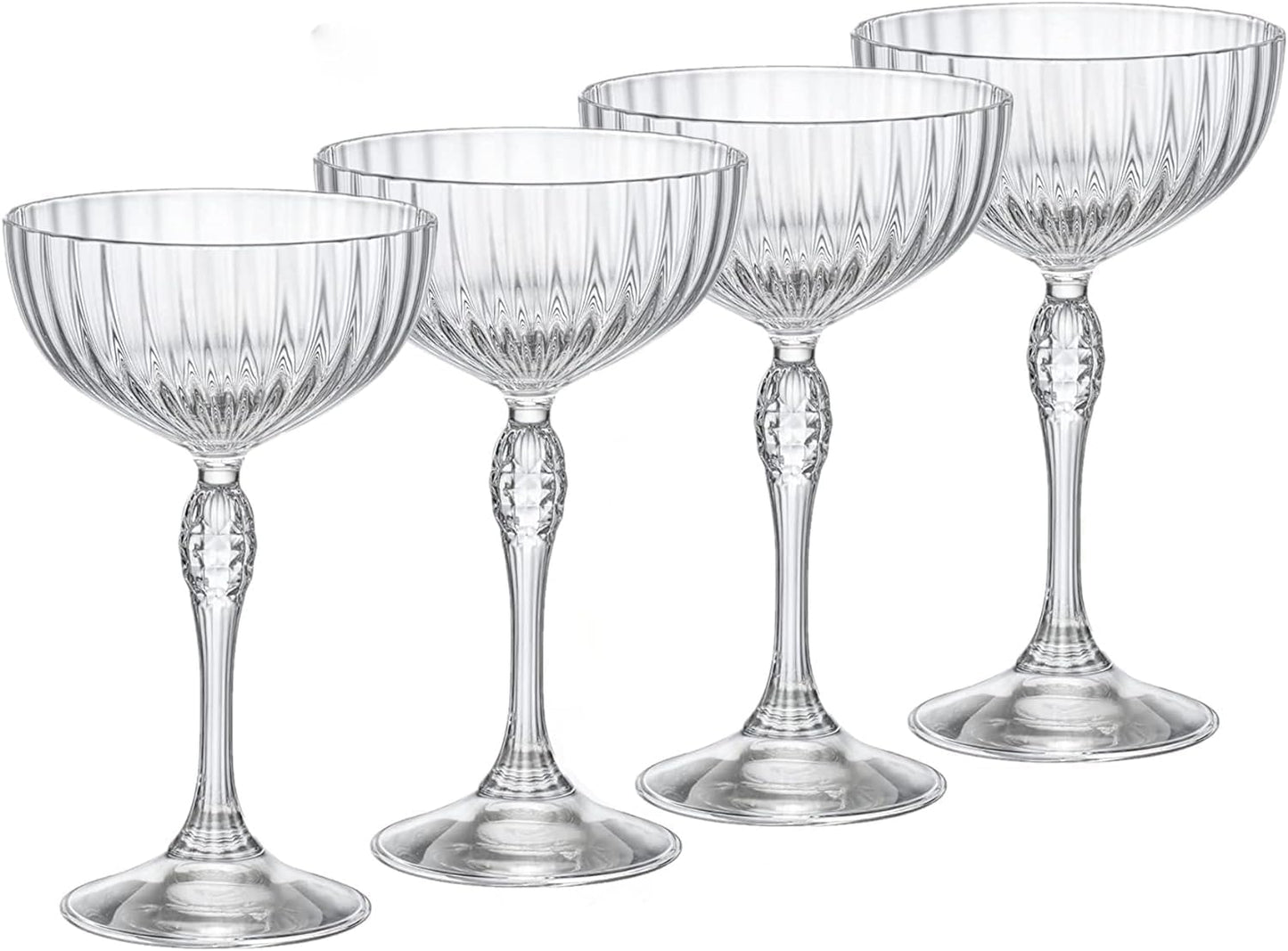 Bormioli Rocco America '20s 7.5 oz. Cocktail Coupe Glasses, Clear, Set of 4