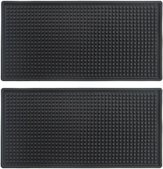 Rubber Service Bar Mat, Anti-slip12 x 6" Rubber Bar Spill Mat, 2 Pcs Premium PVC Pad for Kitchen, Restaurant, Countertop, Hotel, Beverages(2Pcs)
