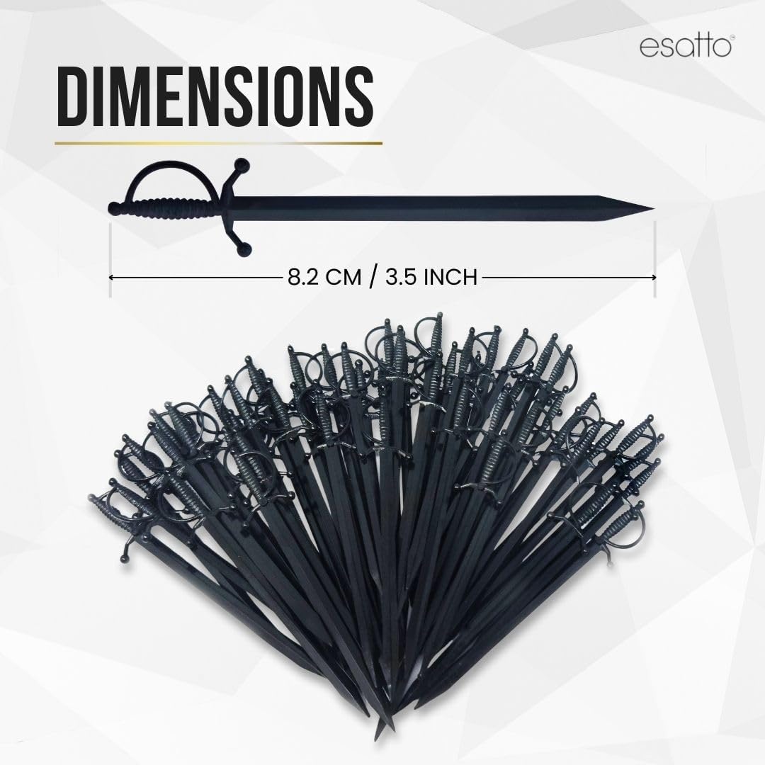 1000 Pcs Cocktail Picks Sword 7.62cm (3") - Sleek, Stylish Garnish for Cocktails, Perfect Plastic Toothpicks for Appetizers & Drinks, Versatile Fancy Skewers Food Pick for Charcuterie Parties