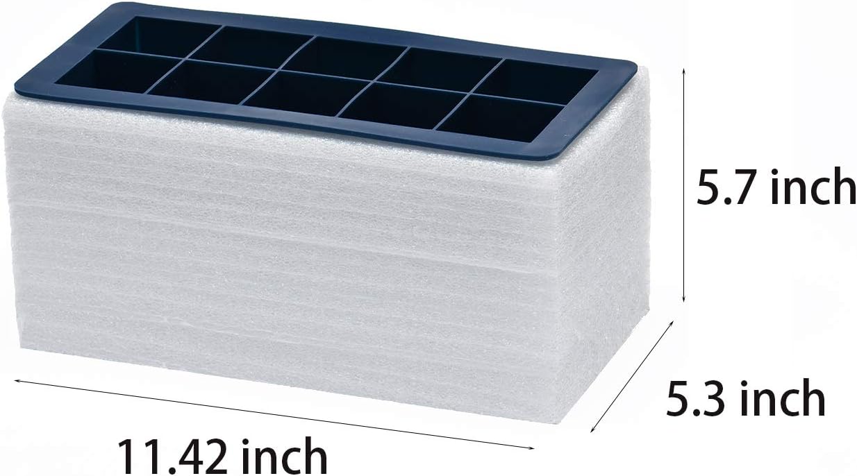 Clear Ice Cube Maker Silicone - Crystal Clear 2 Inch Ice Cube Tray,10 Large Ice Cubes Mold for Whiskey and Cocktail