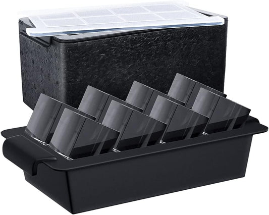 TINANA Upgrade 2 Inch Clear Ice Cube Tray Make 8 Large Square Crystal Ice Cube Maker for Cocktail, Whiskey & Bourbon Drinks, Gifts for Men - 2 Inch cube