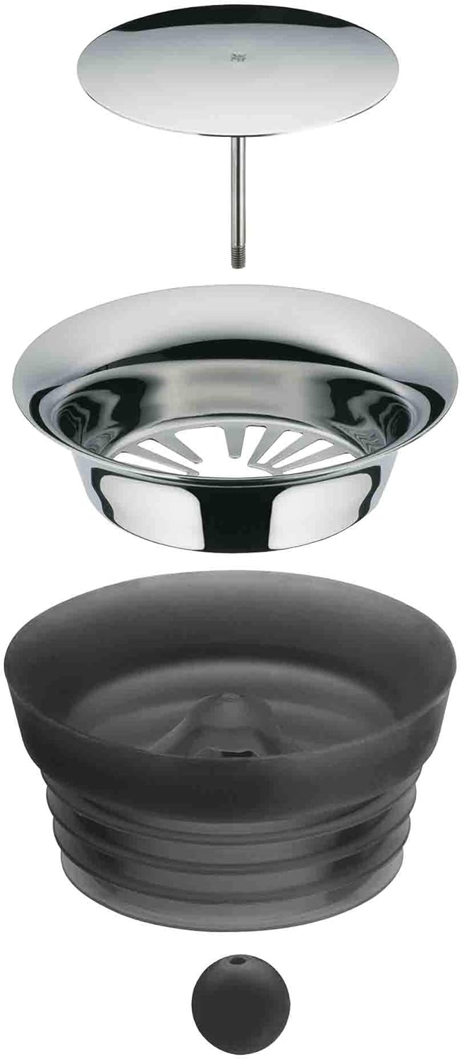 WMF Basic Water Decanter 1L Height 29 cm Close-Up Stopper Glass Cromargan® Stainless Steel,Silver