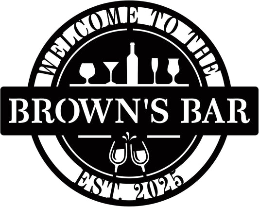 Custom Bar Sign, Personalized Name Bar Signs, Wall Decor Up Signs for Pub, Home Bar, Party, Man Cave, Club, Custom Metal Bar Decor, Personalized Pub Sign
