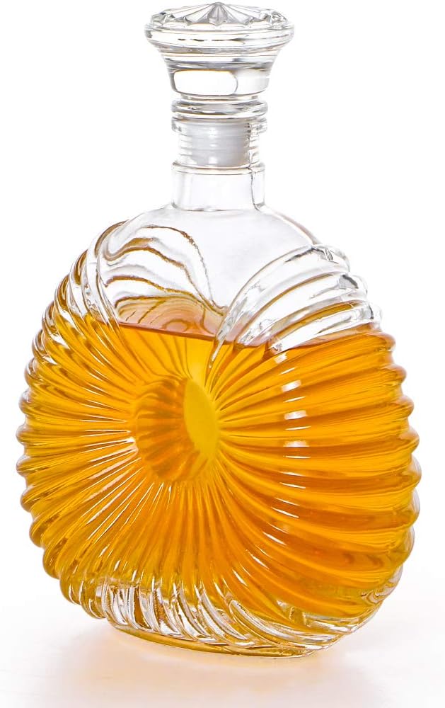 MDLUU Liquor Decanter, Glass Decanter with Airtight Stopper, Decanter Bottle for Whiskey, Brandy, Scotch, Bourbon 24oz/700ml