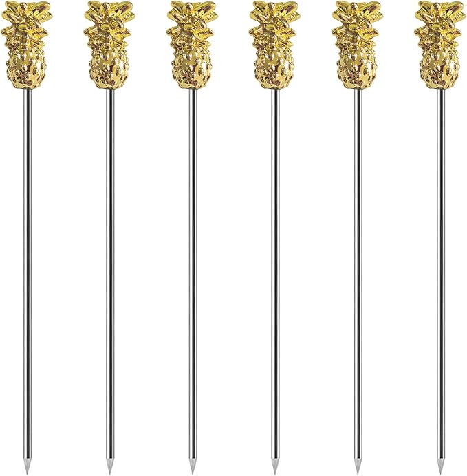 Stainless Steel Bird Martini Cocktail Picks for Fruit,Cocktail,Party,Wedding Set of 8 (Silver Bird) - Gold