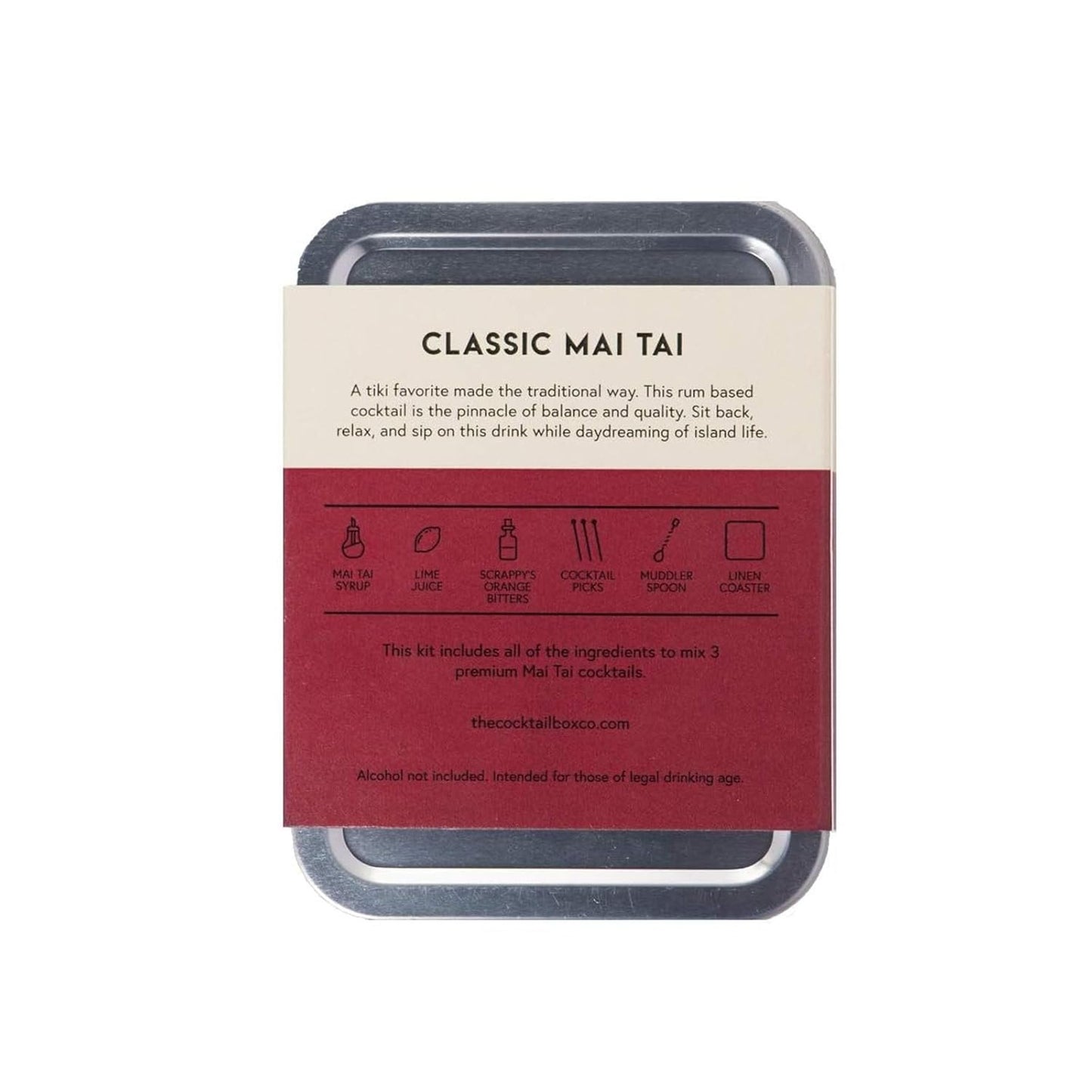 The Cocktail Box Co. Mai Tai Cocktail Kit - Outdoor Mixology & Travel Bartender Kit - Portable Set with Bar Tools & Drink Mixers