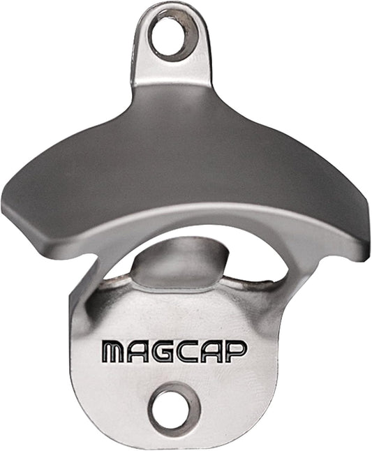 Outdoor Bottle Opener Wall Mounted - Style Magnetic Beer Bottle Opener that Catches Caps - Easy to Install and Incredibly Convenient