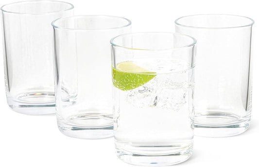 Amazon Basics Drinking Glasses, Dishwasher-Safe, 4-Piece Set, 11 oz.