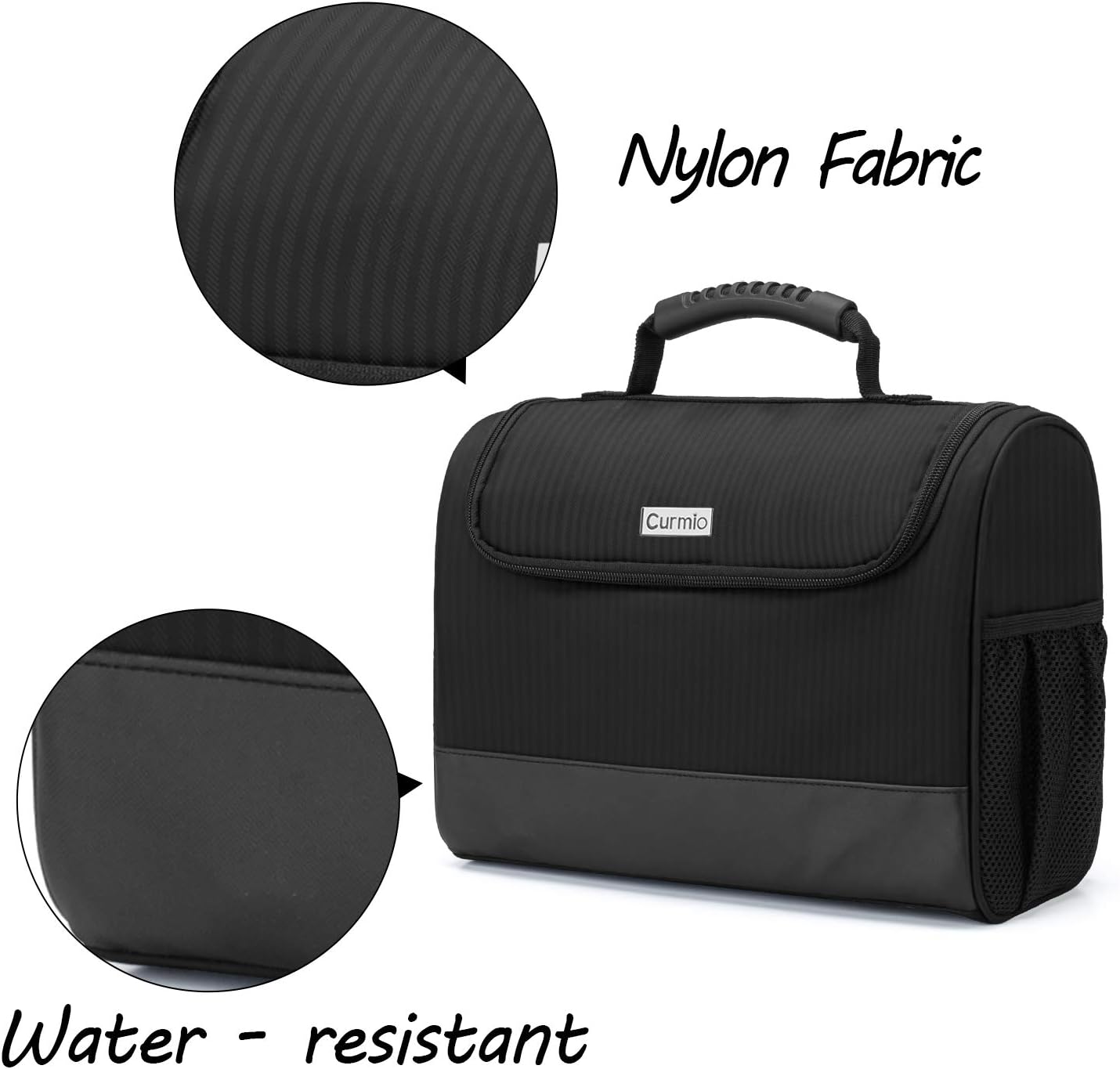 CURMIO Bartender Kit Bag, Portable Travel Carrying Bag with Rubber Handle for Bar Tools Set, For Home Indoor Outdoor Patio Party, Black (Bag ONLY, Patent Pending)
