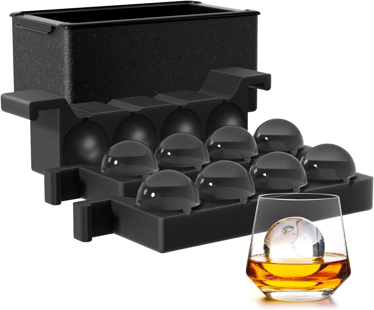 Clear Ice Ball Maker for Whiskey: FDDBI Circle Ice Cube Tray Make 2Inch Ice Sphere - Clear Ice Cube Maker for Old Fashioned Bourbon Whisky - 8 balls