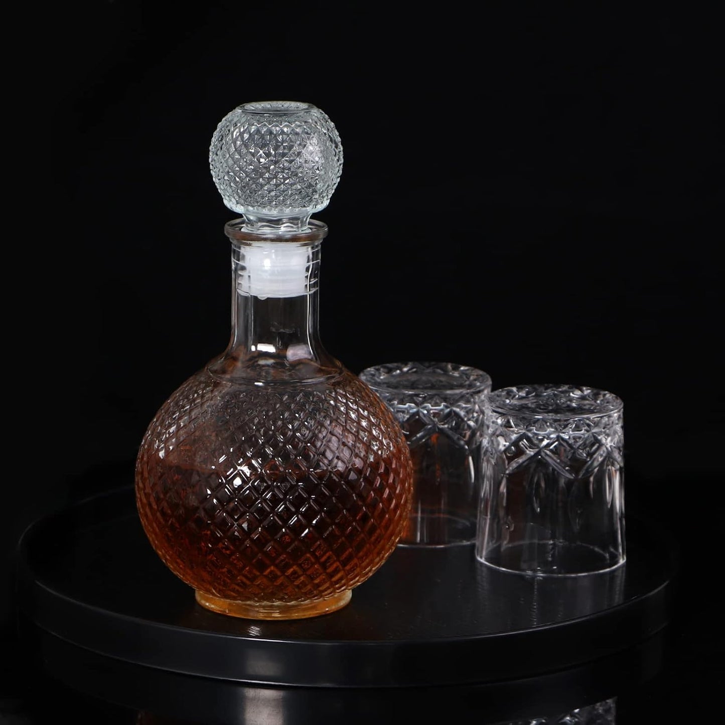MDLUU Glass Decanter with Airtight Stopper, 1000ML/33.8OZ Liquor Decanter Bottle for Wine, Whiskey, Brandy, Vodka (Sphere)