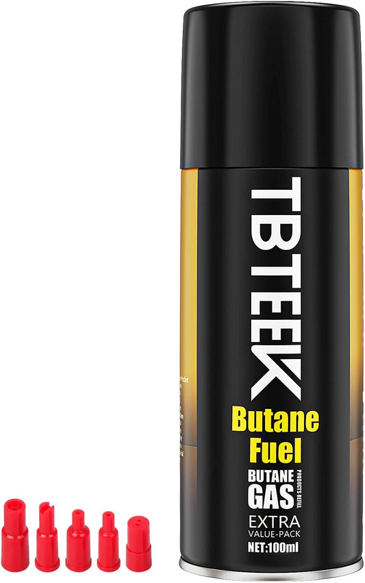 TBTeek Butane Refill, Ultra-Refined Lighter Fluid Refill, 100ml Butane Fuel Refill, Butane Canister for Torch Lighter, Butane Torch, Kitchen Blow Torch (1 Can)