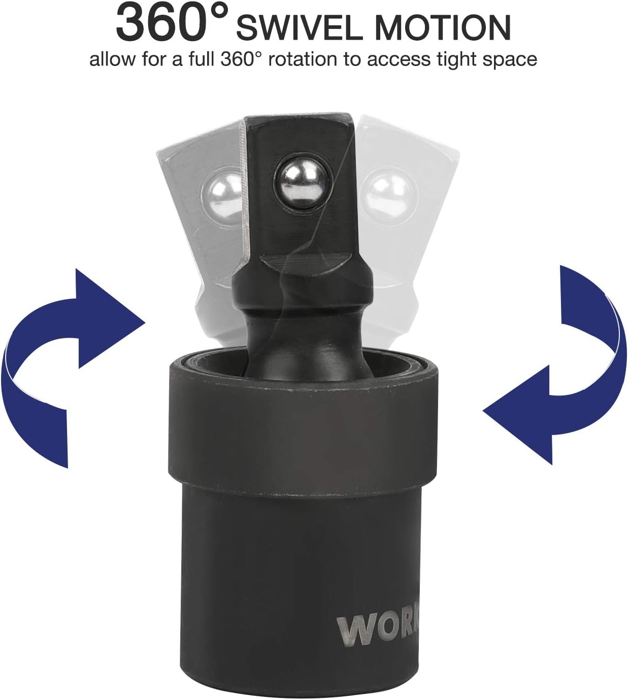 WORKPRO 1/2" Drive Impact Socket Set with Extension Bars, Premium Cr-V Steel, Complete 55-Piece, SAE and Metric Sockets with Enhanced Storage Case