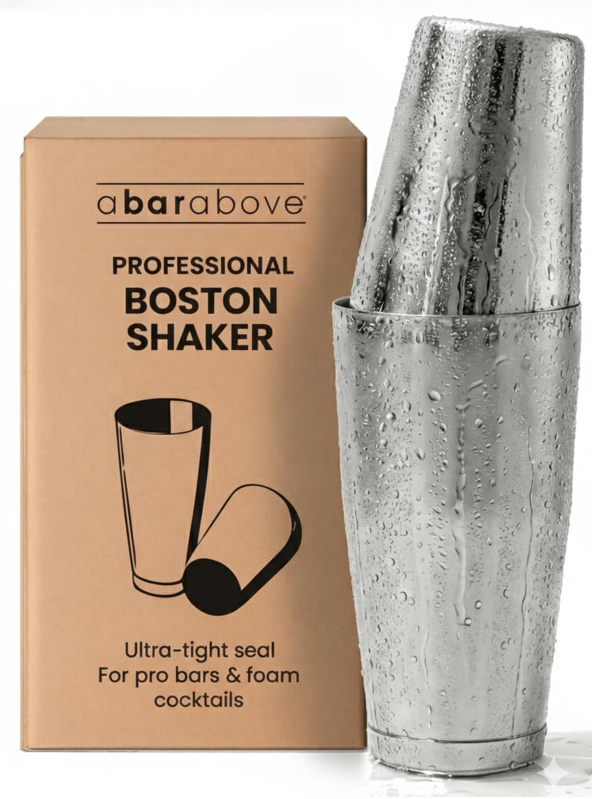 A Bar Above Boston Cocktail Shaker Set, Weighted and Unweighted, 18 Oz - Stainless Steel