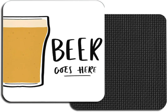 Square Beer Coasters for Drinks, Funny Drink Coasters Set of 2,Coaster for Home Office Table Kitchen Desk Decor Beers Bar, Birthday Gifts for Women Men Mom Beers Lover