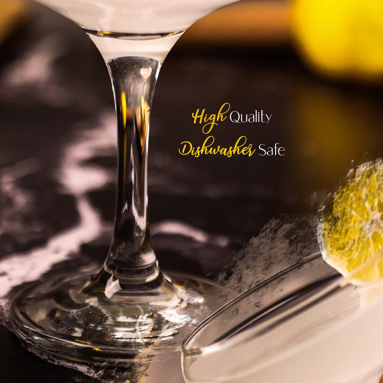 Champagne Cocktail Glasses Set of 2, Elegant Coupe Cocktail Glasses, Martini Glasses, Long Stem Glassware (2 Pcs (9oz/270ml))
