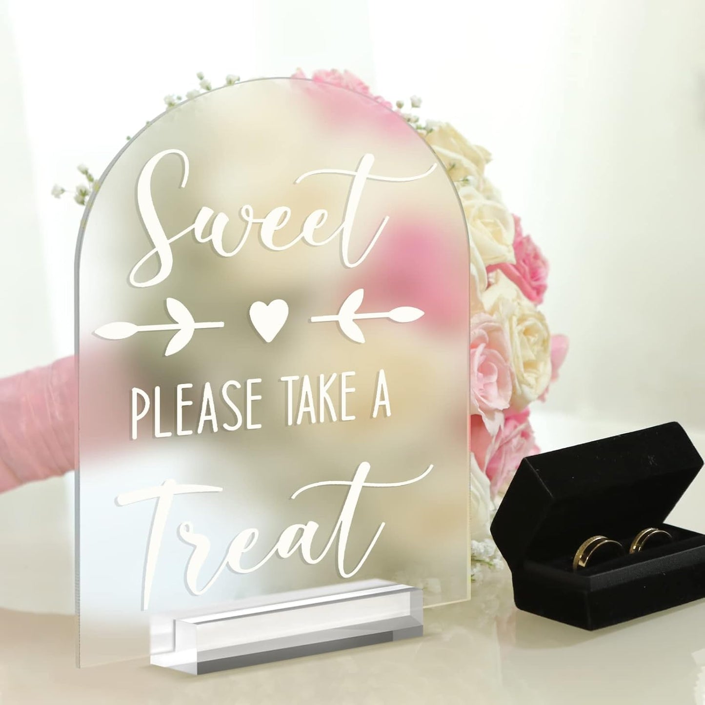8x10 Inch Arch Acrylic Sign with Stand-6 Pack Frosted Arched Sheets with Stand, DIY Arch Acrylic Sign Blank for Wedding Drink Bar Signs (Frosted, 8 x10 Inch)