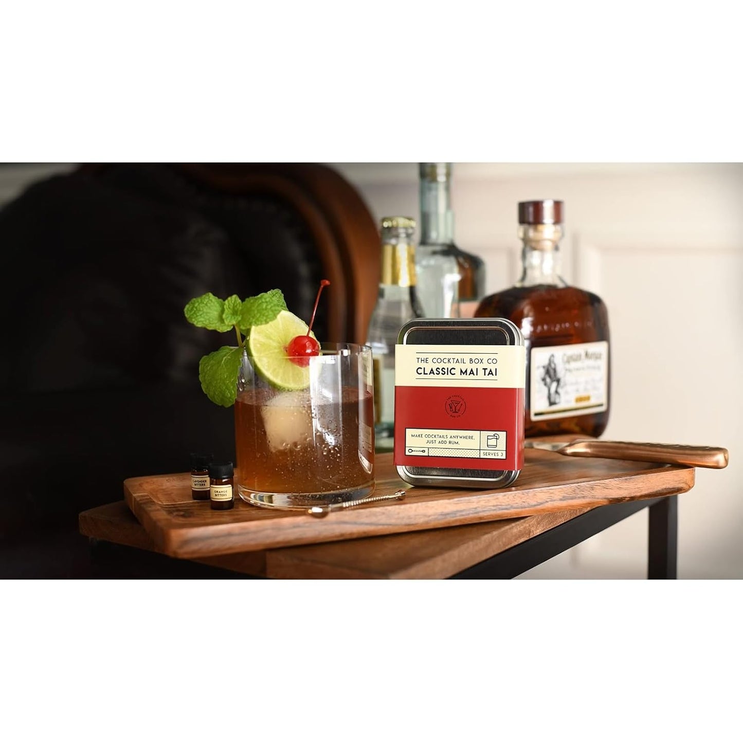 The Cocktail Box Co. Mai Tai Cocktail Kit - Outdoor Mixology & Travel Bartender Kit - Portable Set with Bar Tools & Drink Mixers
